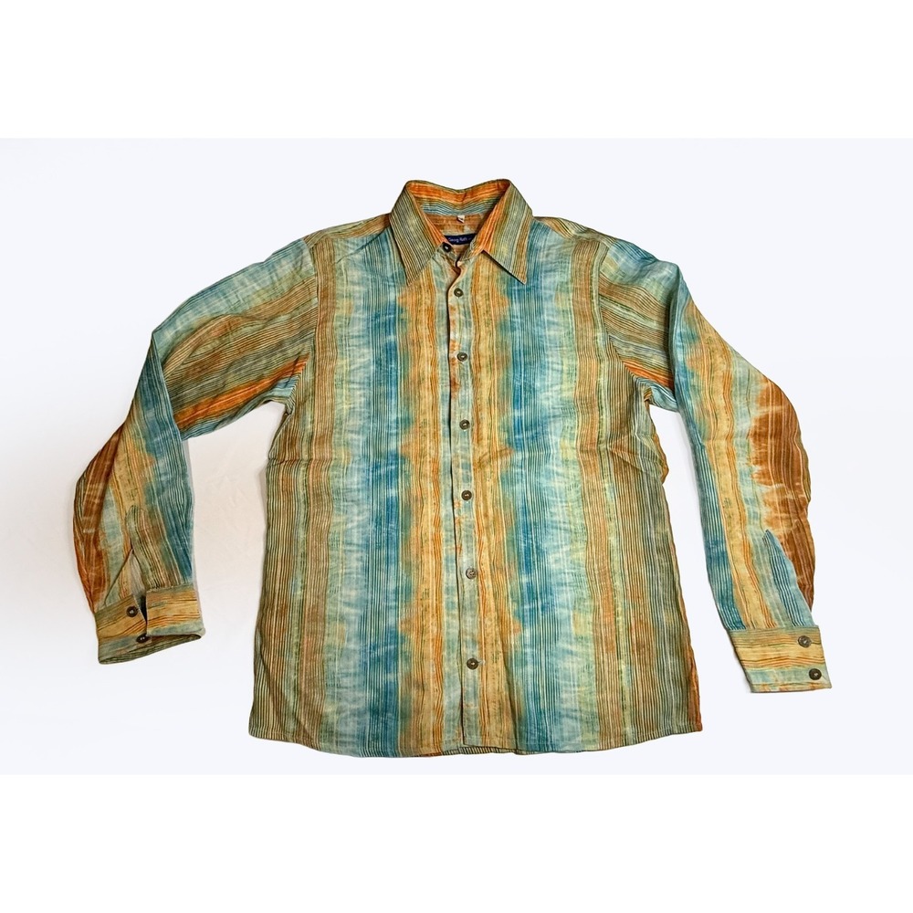 Georg Roth Los Angeles Medium Abstract Stripe Button Up‎ Shirt Artwear M